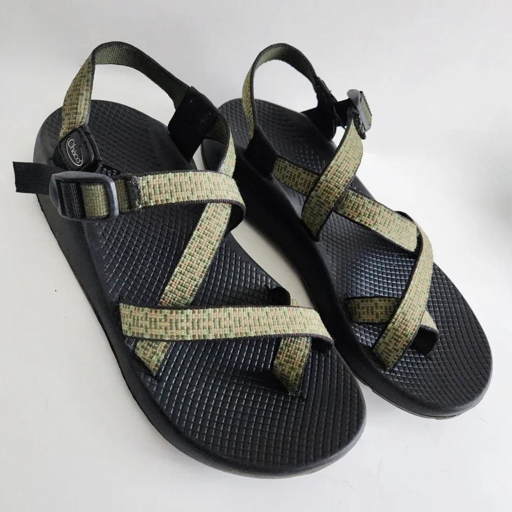 Chaco Sport Sandals Green & Black, Waterproof No-Slip Vibram Grip Soles, Mens 9
